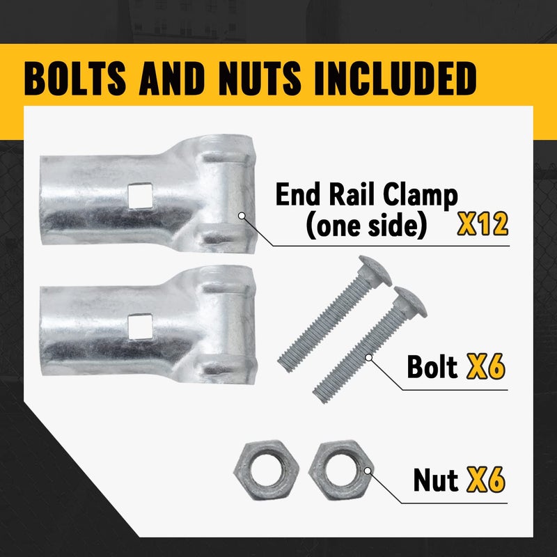 VIVIDA End Rail Clamps 1-5/8"" x 1-5/8"", Chain Link Fence Fittings, Panel T Clamps for 1-5/8"" OD Pipe, Galvanized Pipe T Connectors, Chain Link Fence Parts, 6 PCS - Image 5